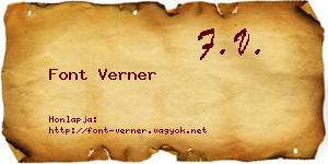 Font Verner névjegykártya